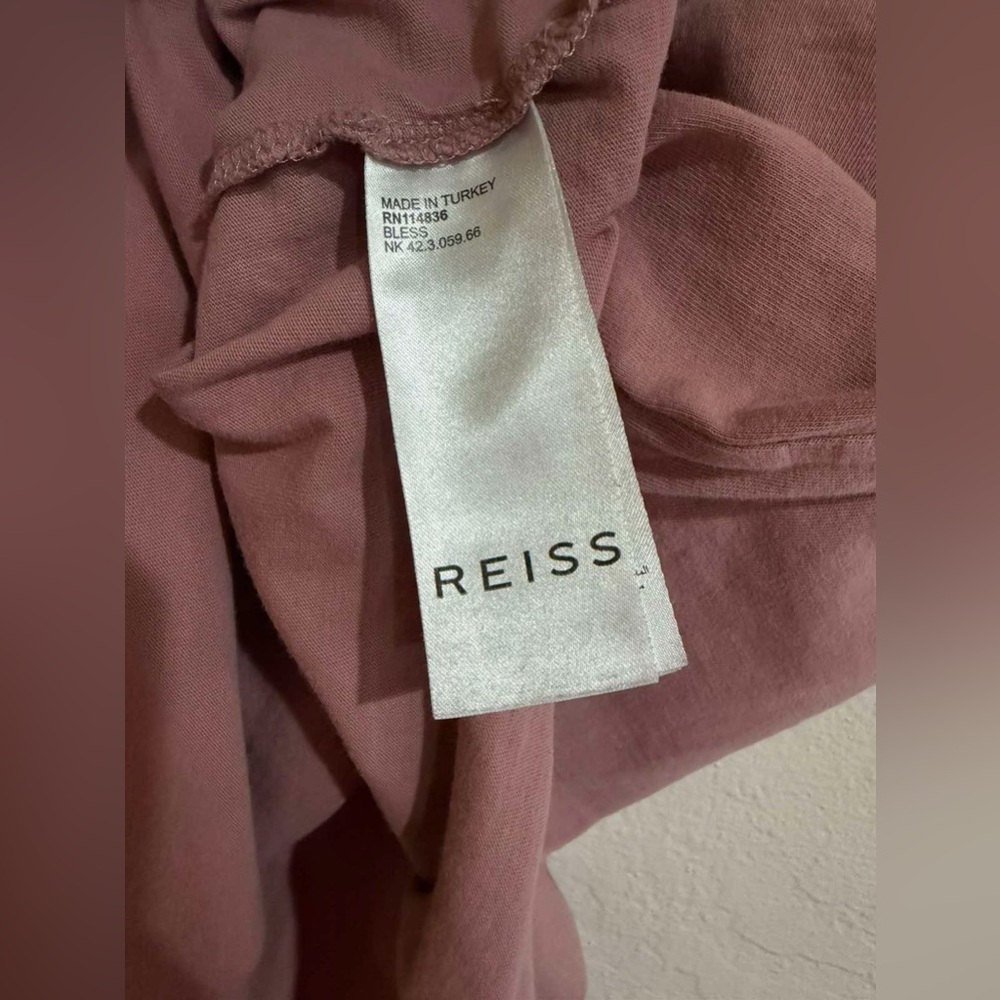 Reiss Mauve Men's Crew Neck Soft Cotton T-Shirt Size M - Picture 6 of 7